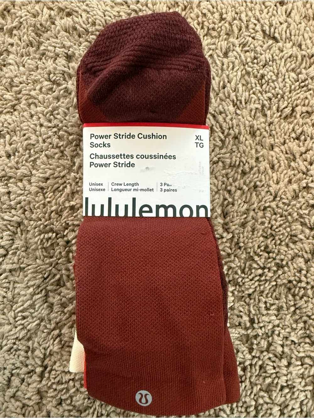 lululemon athletica Power Stride Cushion Crew Socks - Burgundy